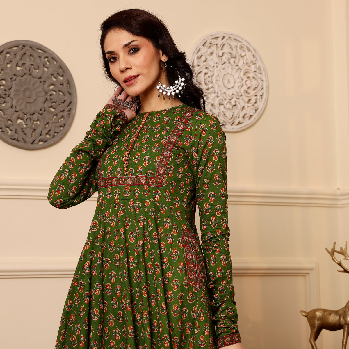 Sabrina Green Kalidar  kurta