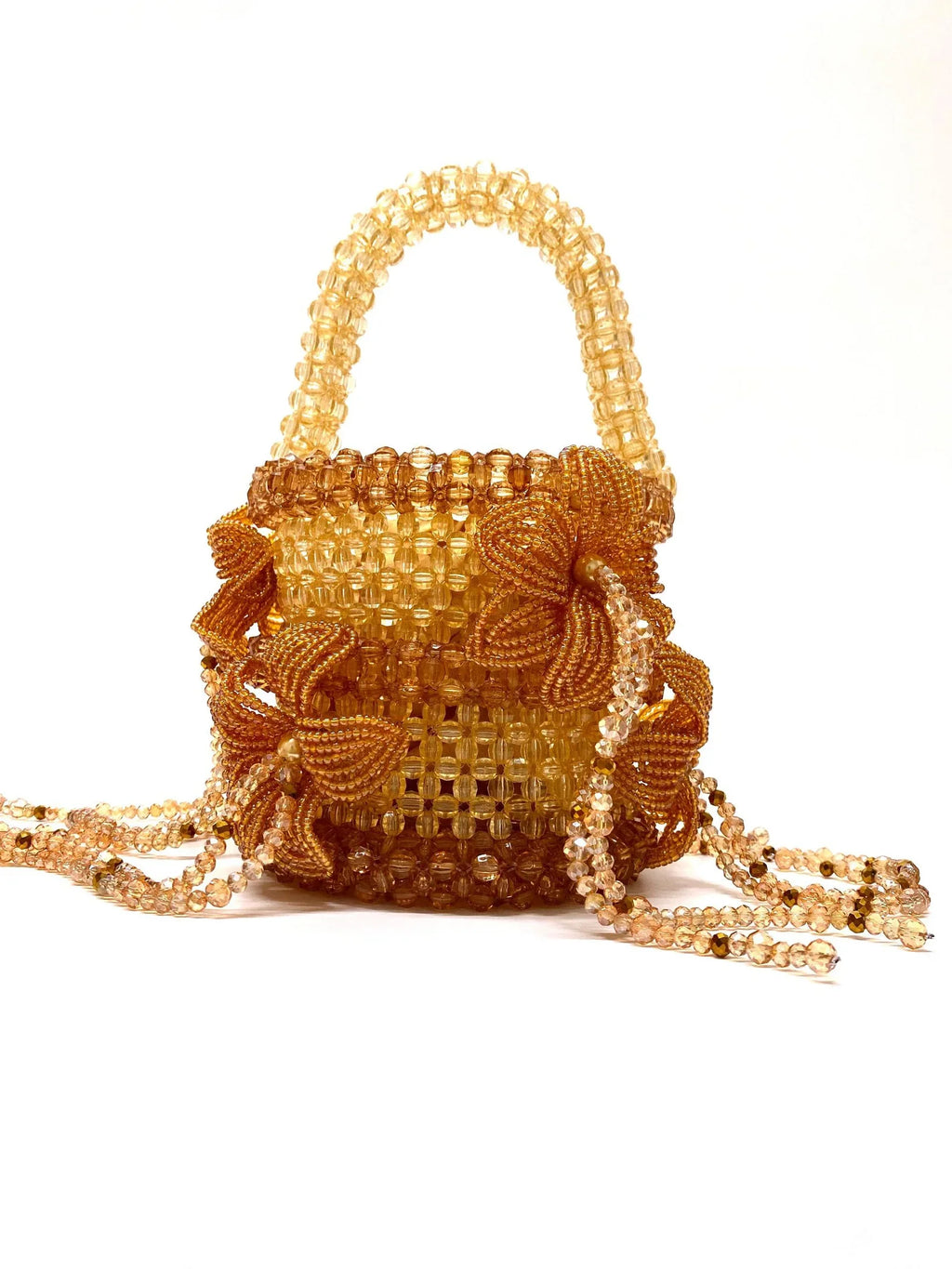 Amber Gold Beaded Handbag
