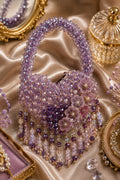 Luxury Lavender Crystal Beaded Handbag