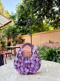 Lavender Crystal Beaded Handbag – Elegant Floral Statement Bag