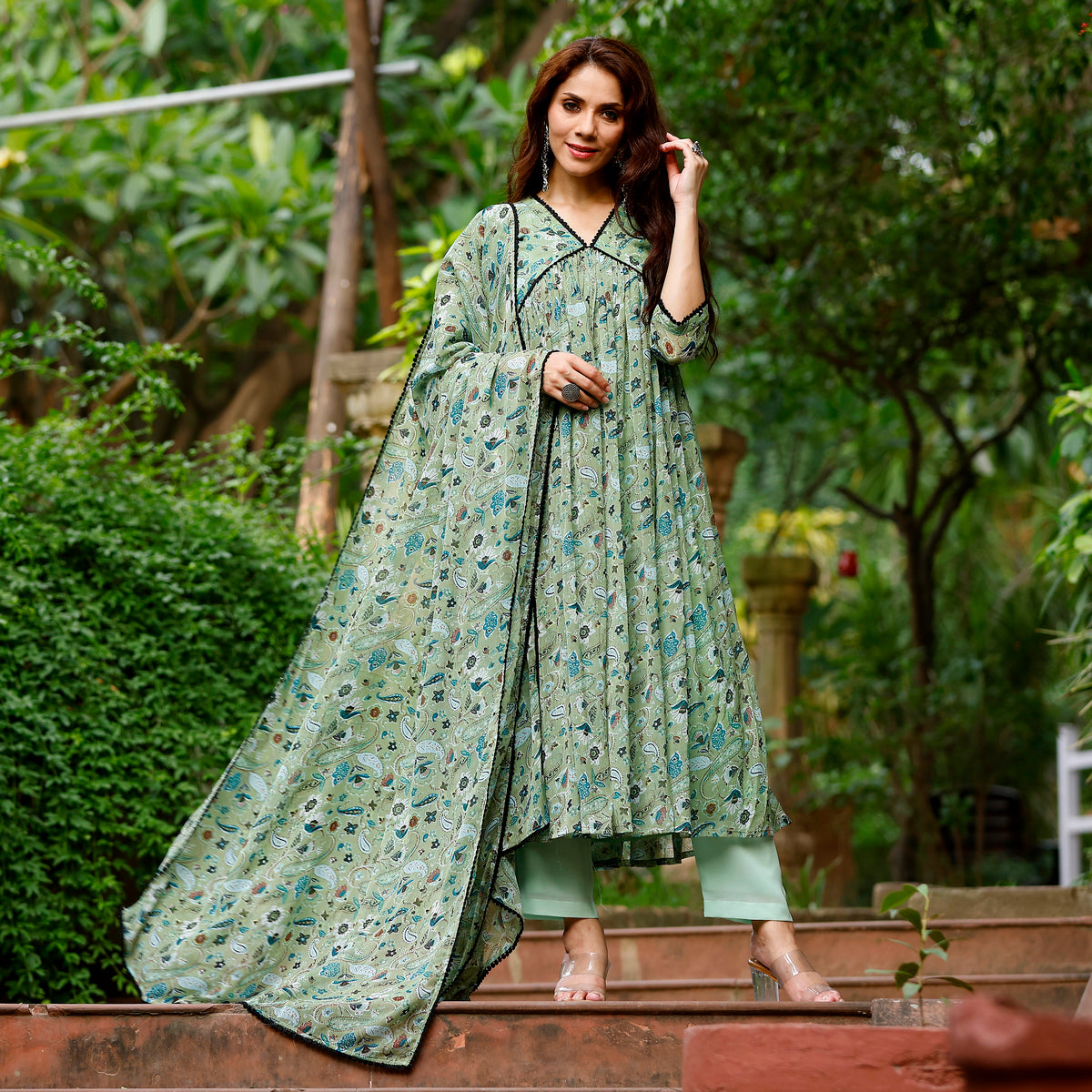 Bhairavi Georgette Gher Set