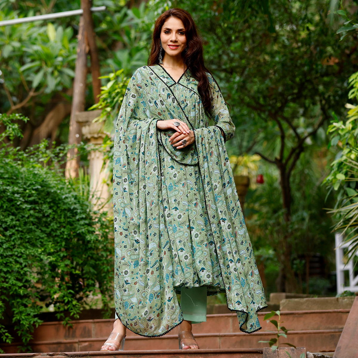 Bhairavi Georgette Gher Set