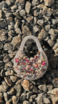 Crystal Pearl Beaded Handbag – Iridescent Floral Elegance