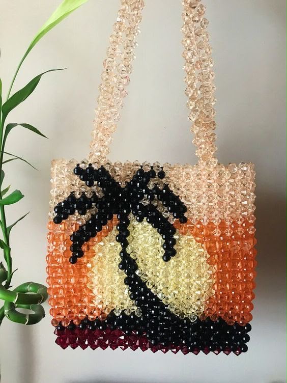 Luxury Multicolor Crystal Beaded Tote Bag