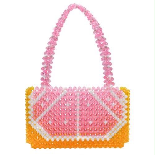 Pink & Orange Crystal Beaded Statement Handbag