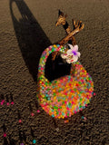 Multicolor Crystal Beaded Mini Handbag