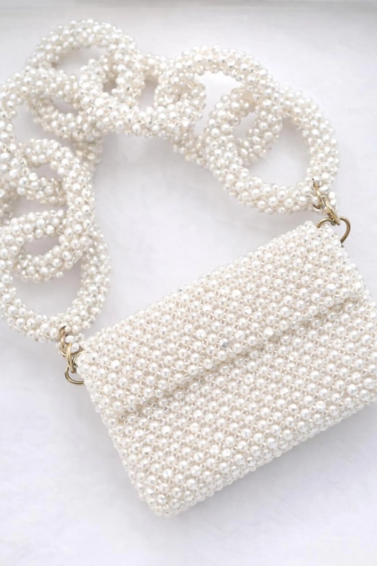 Red Crystal Beaded Mini Bag | Handmade Sparkly Evening Shoulder Purse