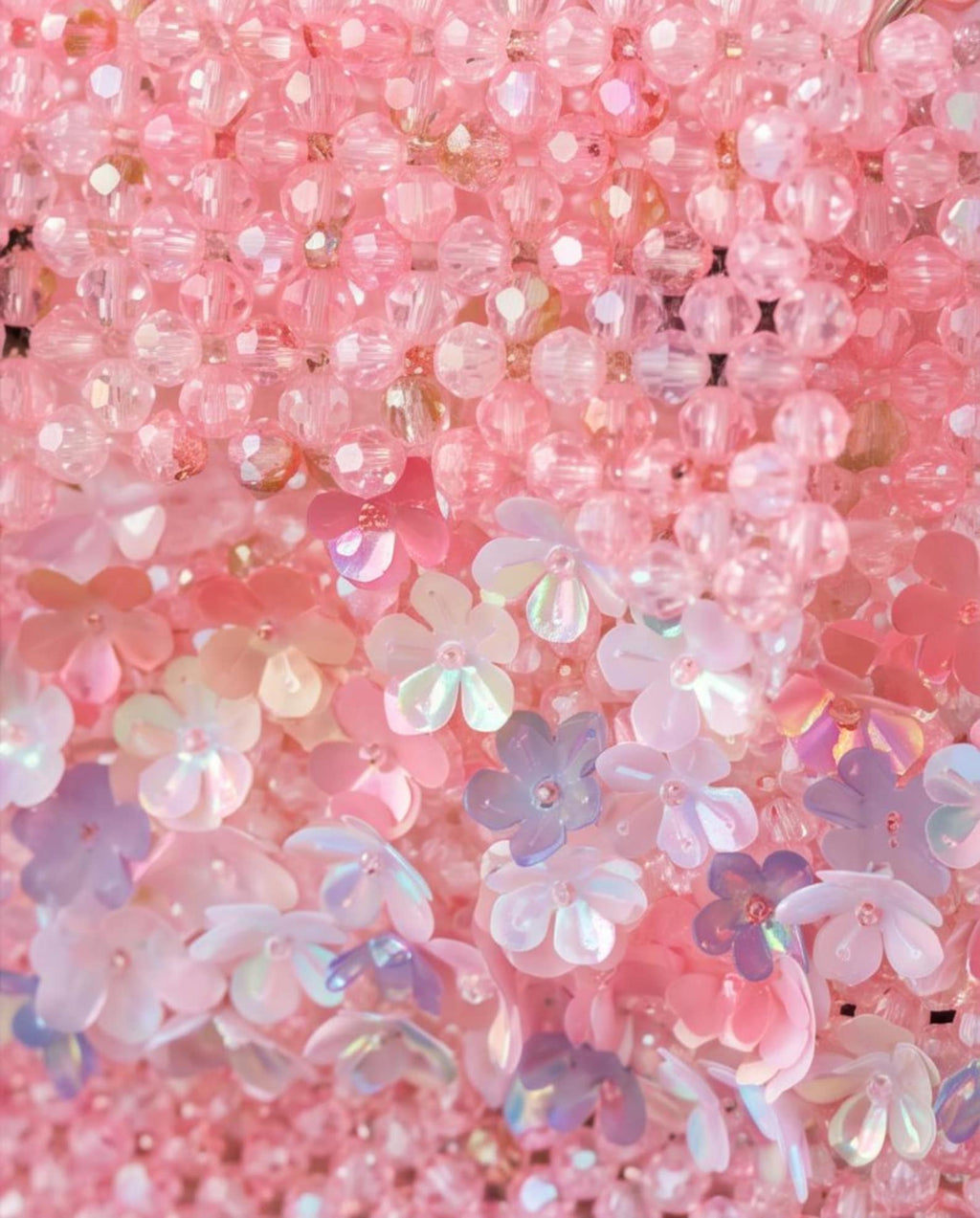 Blush Blossom Beaded Handbag