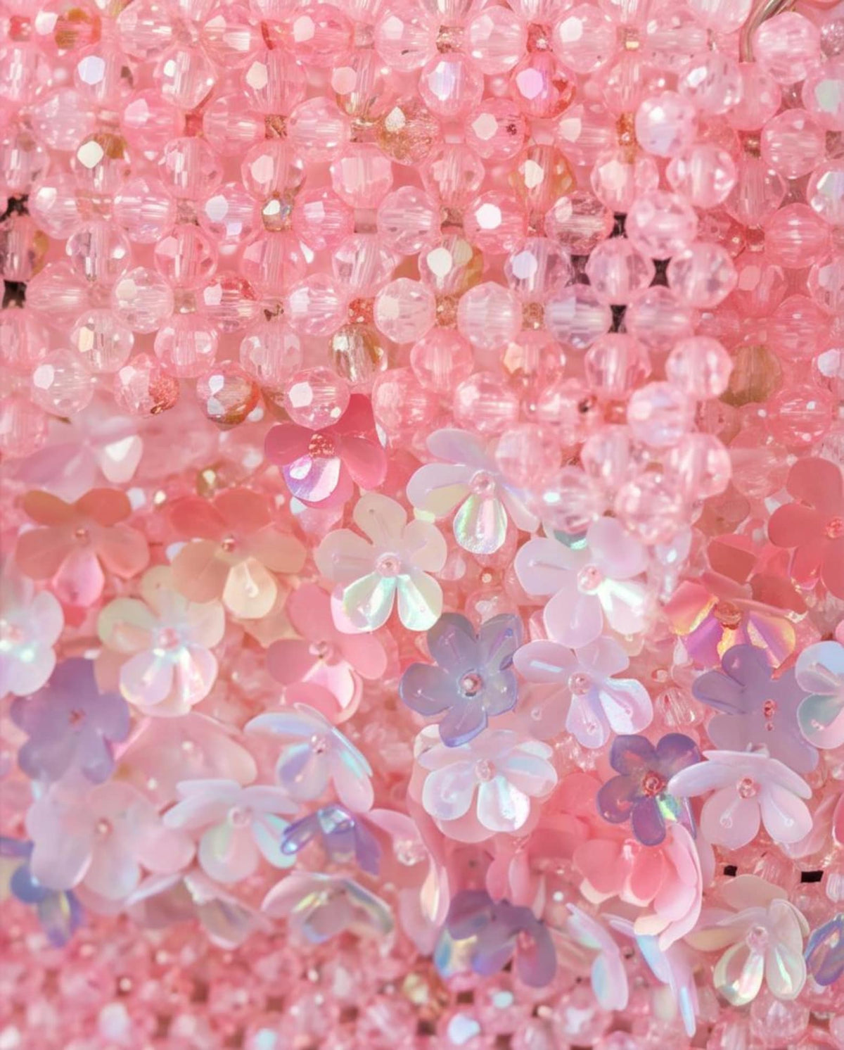 Blush Blossom Beaded Handbag