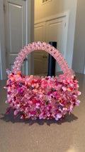 Pink embellished beaded bag