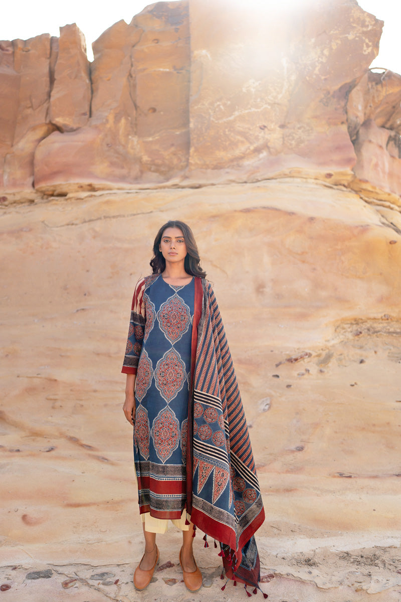 Set of 3 - Kurta, Dupatta & Culotte - Swa 02