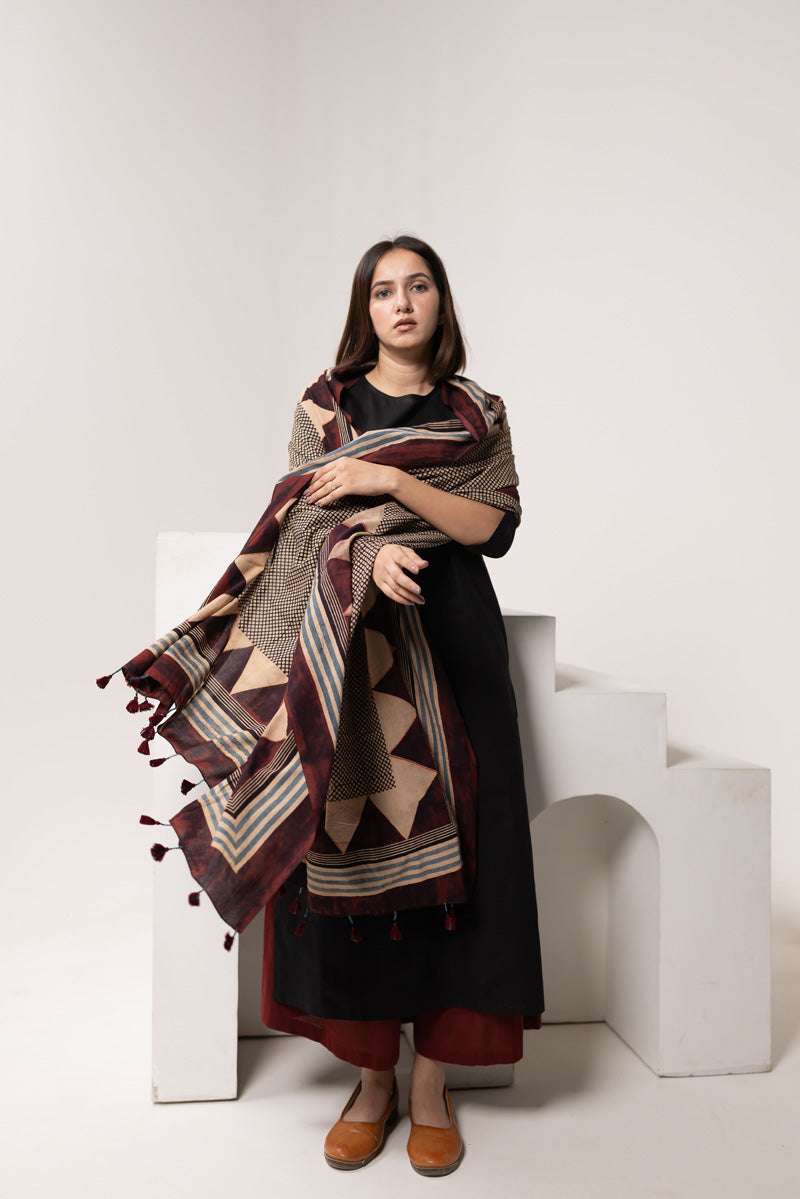 Set of 3 - Kurta, Dupatta & Culotte - Aabaan 07