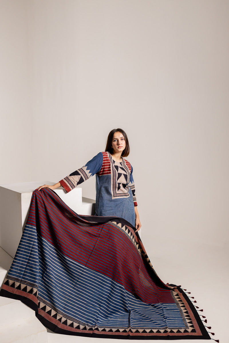 Set of 3 - Kurta, Dupatta & Culotte - Aabaan 03