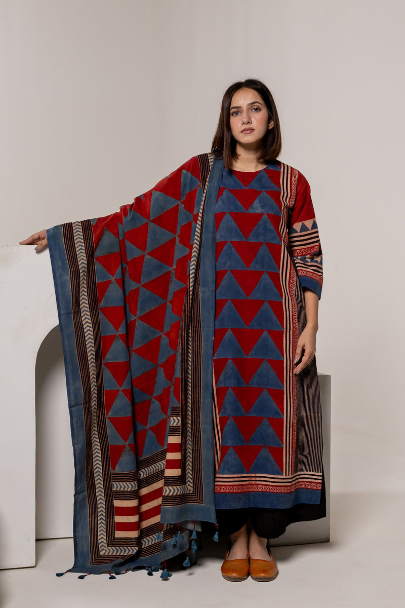 Set of 3 - Kurta, Dupatta & Culotte - Aabaan 04
