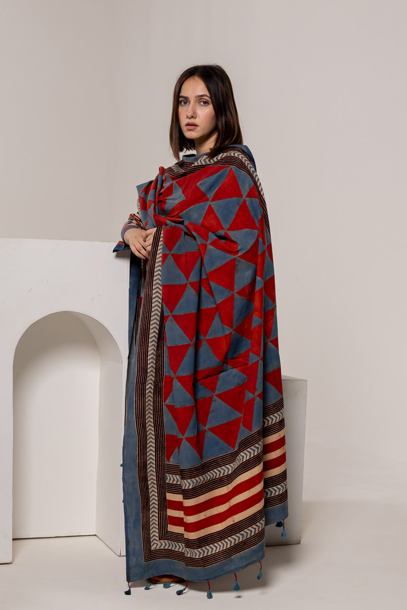 Set of 3 - Kurta, Dupatta & Culotte - Aabaan 04
