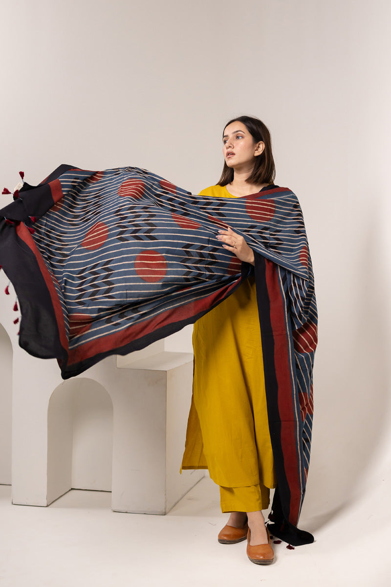 Set of 3 - Kurta, Dupatta & Pant - Earthy Echoes 02