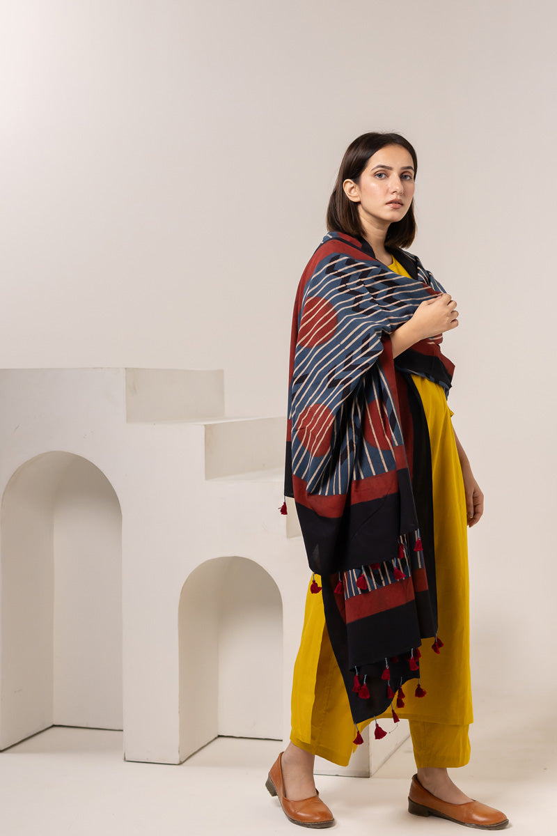 Set of 3 - Kurta, Dupatta & Pant - Earthy Echoes 02