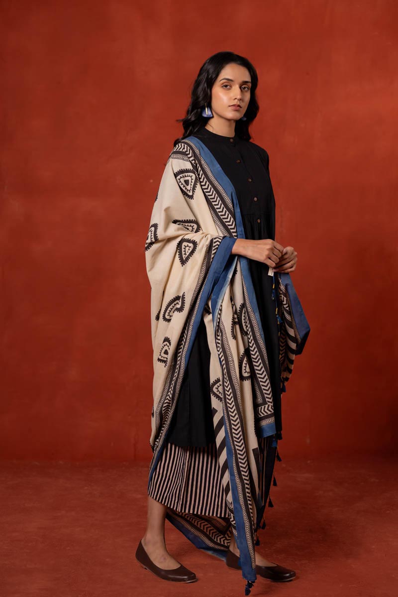 Set of 3 - Kurta, Dupatta & Culotte - Asa 01