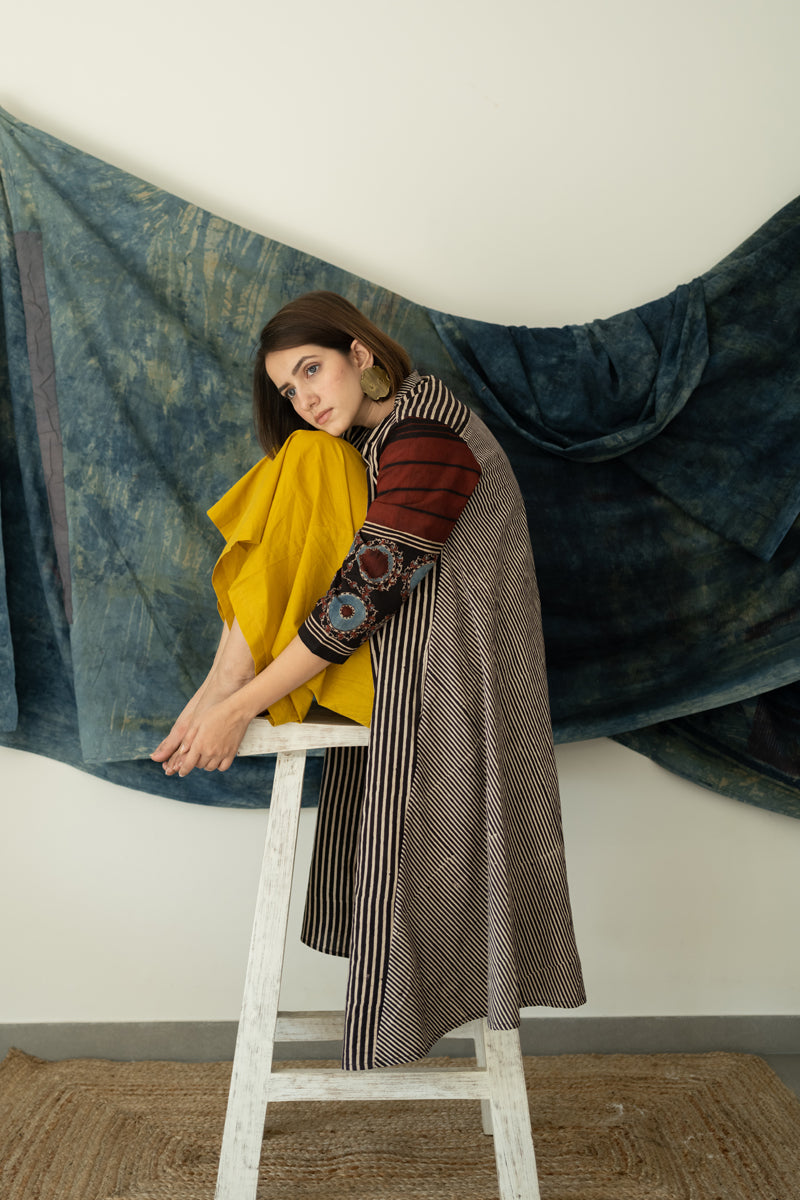 A-line Kurta - Black