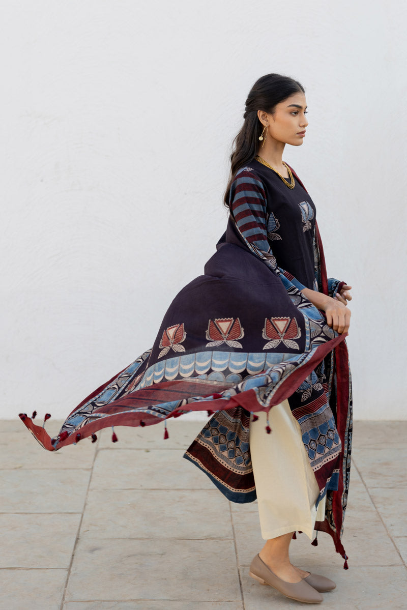 Set of 3 - Kurta, Dupatta & Culotte - Adira 02