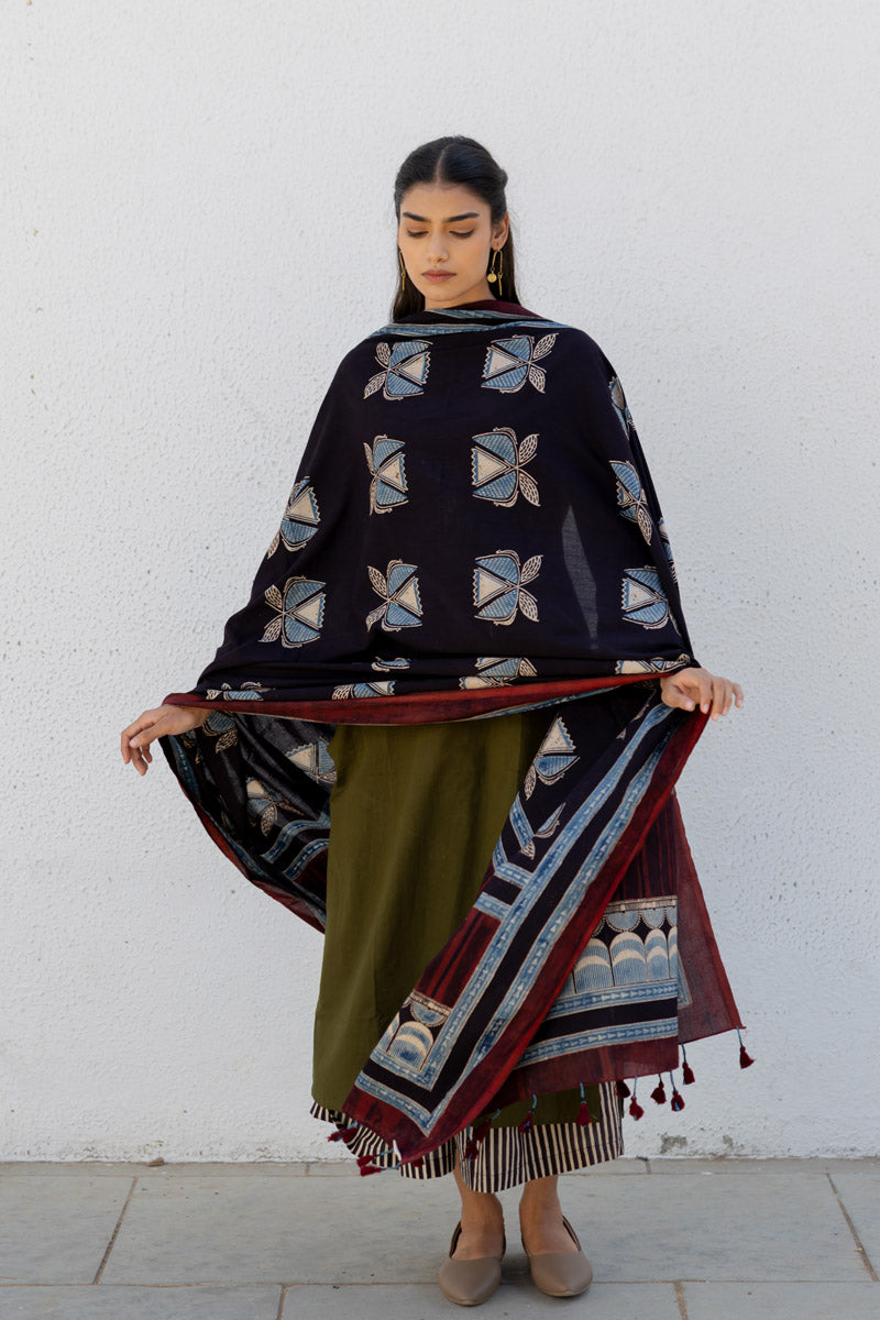 Set of 3 - Kurta, Dupatta & Culotte - Adira 07