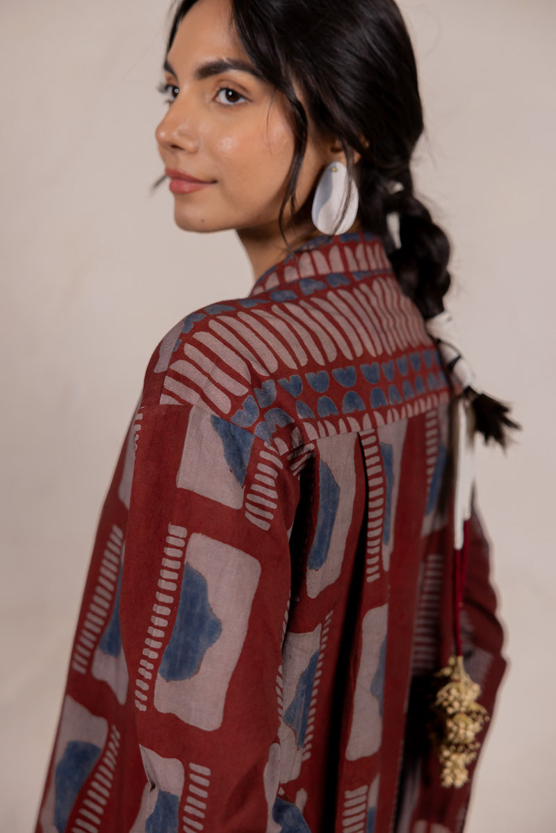 Mandarin Collar Top - Aab