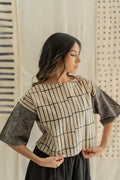 Basic Top - Black & Natural white Stripes