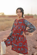 Short Navi Pintuck Kurta - Red