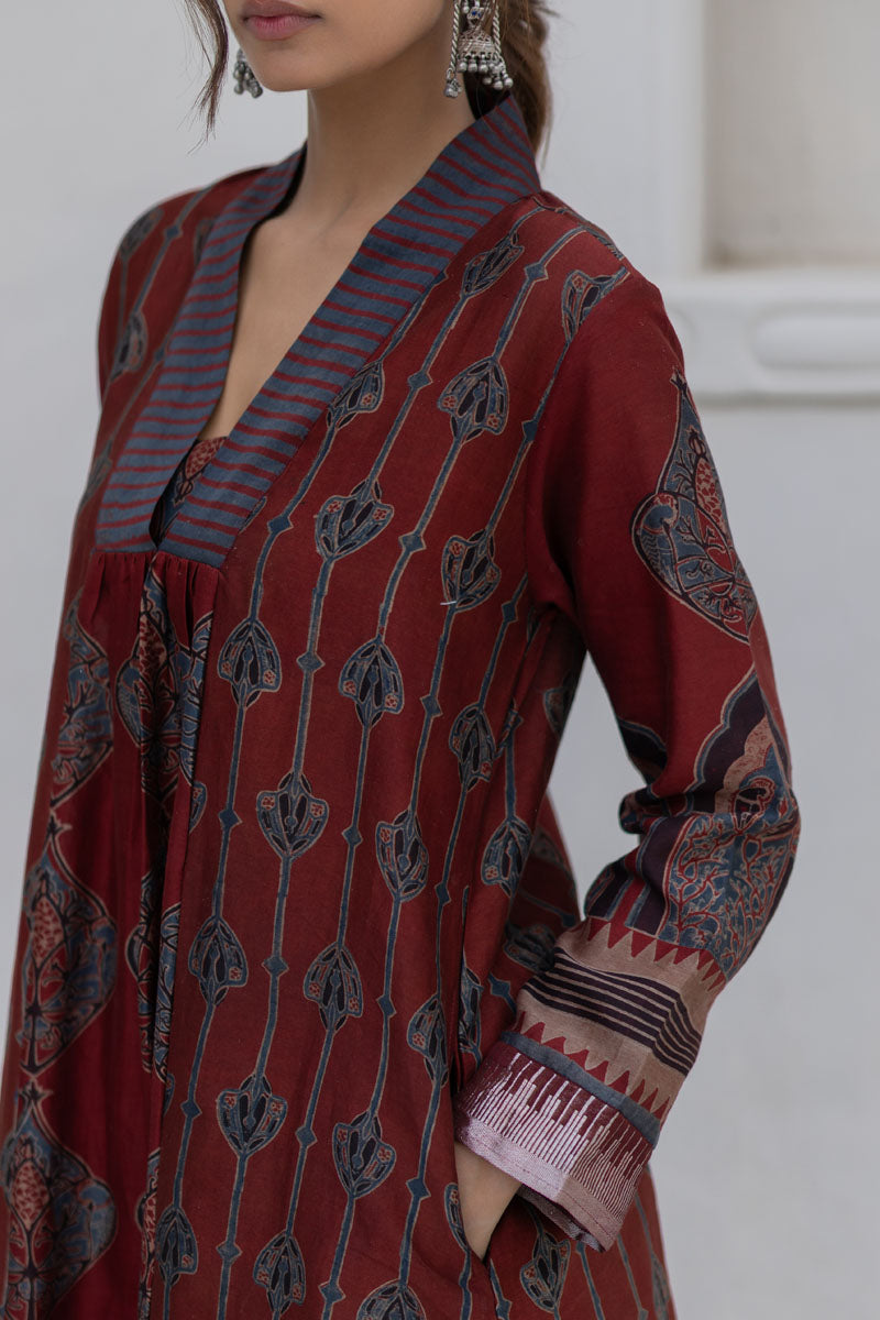 Chanderi Silk Kurta Set of 3 - Ruman Bagh 03