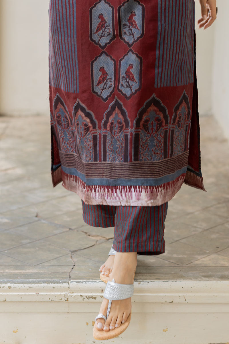 Chanderi Silk Kurta Set of 3 - Ruman Bagh 07