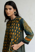 A-line Kurta - Baani Forest Green